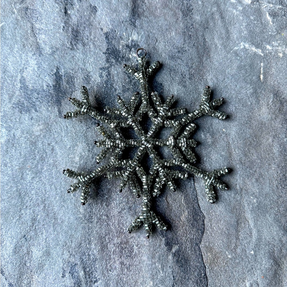 New🌟 Snowflake Iron & Glass Pendant Christmas Tree Ornament